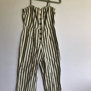 ASOS Green/White Striped Jumpsuit